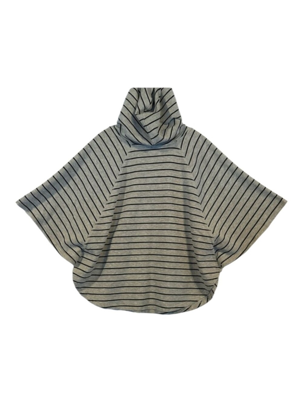 Belle Du Jour Gray Striped Hooded Poncho Pullover Sweater 2X